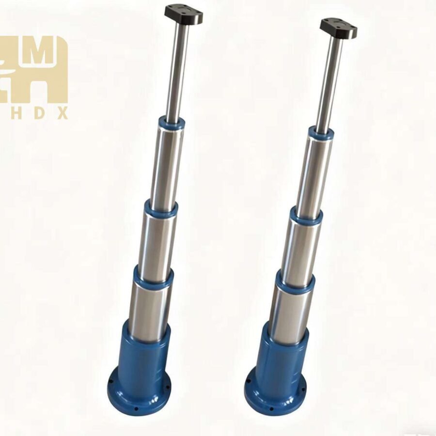 Customised Heavy Duty Truck Parts Telescopic Dump Trailer Hydraulic Cylinder Steel Material 1 Year Warranty