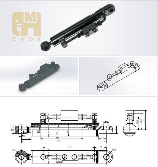 Cylindre Hydraulique 300bar Pressure Reinforced Barrel Compact Structure Screen Incline Adjustment Mining Hydraulic Cylinder