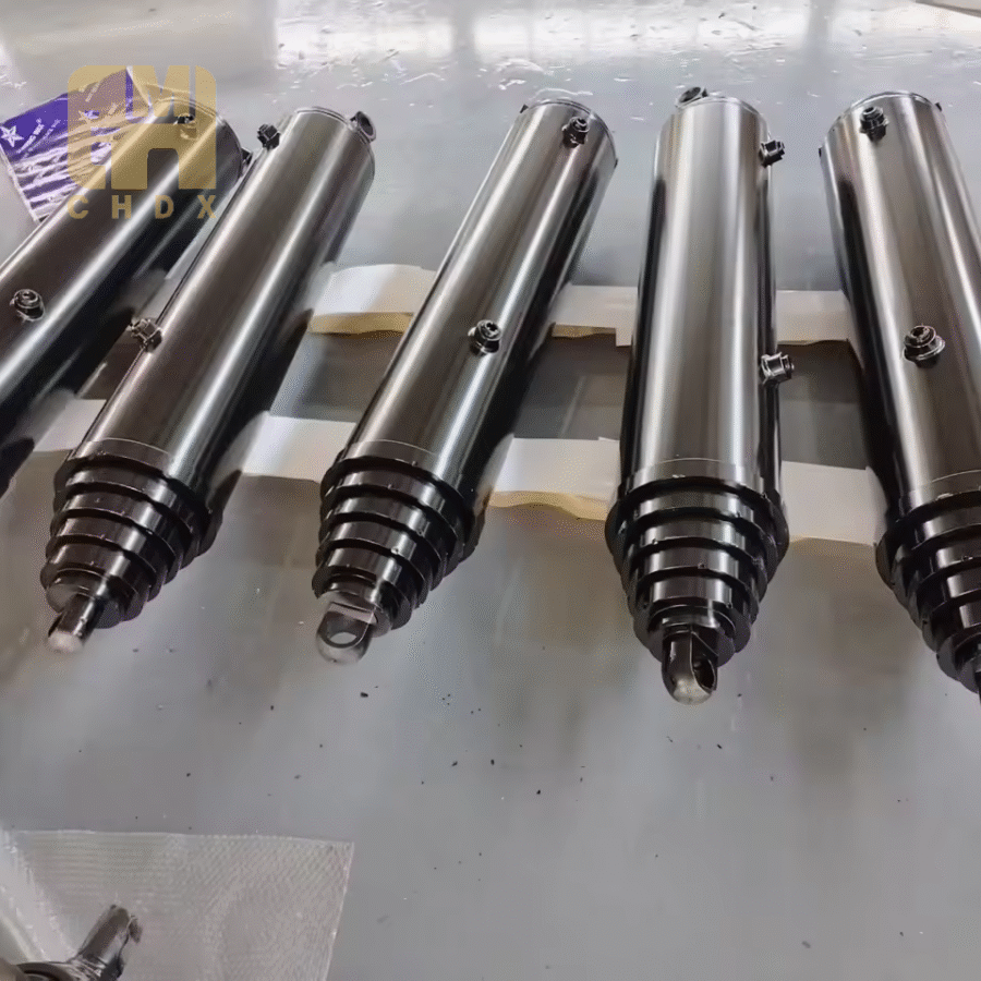 Hard Wearing Hatch Cover Multistage Telescopic Customized Oil Pressure Cylinder Luffing Fast Responding Hydraulic Cylinder